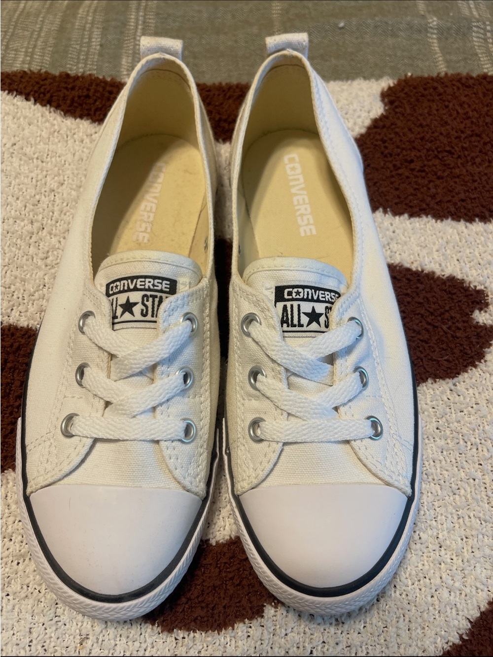 Converse White Low-Top Slip-On Style Sneakers